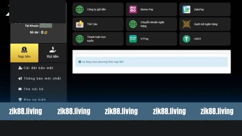 Nạp Tiền Zik88: Quy Trình Giao Dịch An Toàn Và Nhanh Chóng 3 Hướng dẫn các bước chi tiết quy trình nạp tiền tại nhà cái